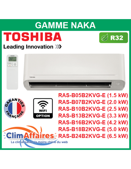 Toshiba Climatiseur Unité Intérieure Mural NAKA RAS B B2KVG E