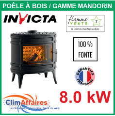 Invicta Poêle à Bois - NEOSEN PLUS 3 Côtés Vitrés (8.0 kW)