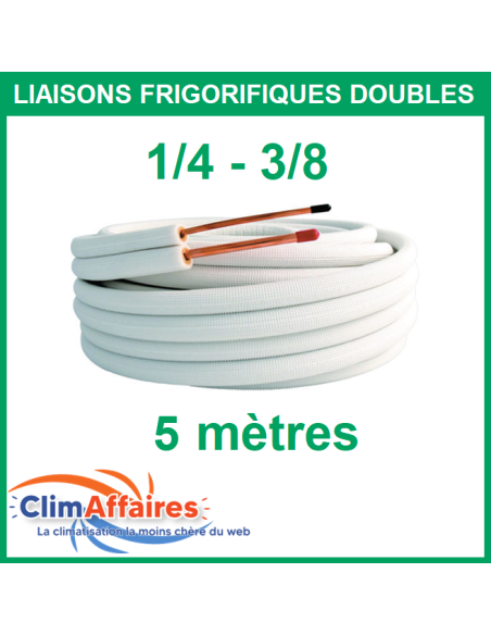 Liaisons Frigorifiques Cuivre Isolées Double - M1 1/4 - 3/8 - 5 mètres