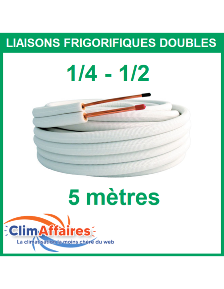 Liaisons Frigorifiques Cuivre Isolées Double - M1 1/4 - 1/2 - 5 mètres