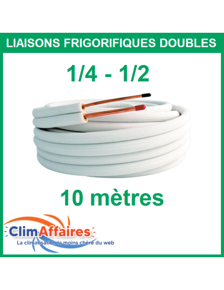 Liaisons Frigorifiques Cuivre Isolées Double - M1 1/4 - 1/2 - 10 mètres