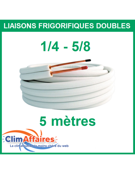 Liaisons Frigorifiques Cuivre Isolées Double - M1 1/4 - 5/8 - 5 mètres