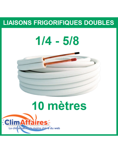 Liaisons Frigorifiques Cuivre Isolées Double - M1 1/4 - 5/8 - 10 mètres