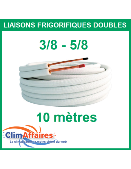 Liaisons Frigorifiques Cuivre Isolées Double - M1 3/8 - 5/8 - 10 mètres