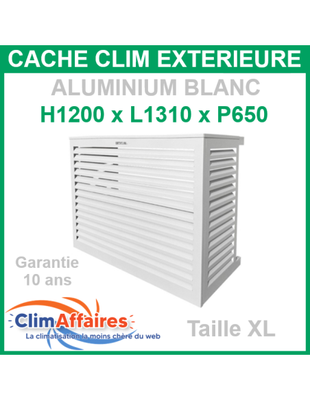 Cache groupe pour climatisation unité extérieure - Aluminium Blanc - 1200x1310x650 mm (Taille XL)