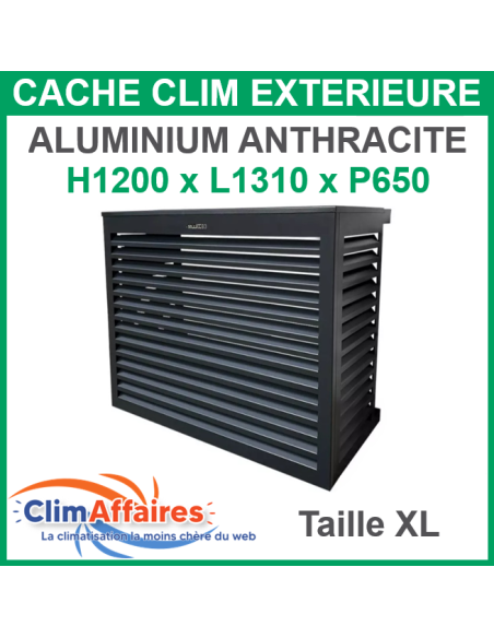 Cache groupe pour climatisation unité extérieure - Aluminium Anthracite - 1200x1310x650 mm (Taille X