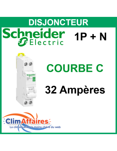 Disjoncteur Schneider Electric - COURBE C - XP 1P + N - 32 Ampères