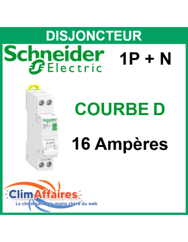 Disjoncteur Schneider Electric - COURBE D - XP 1P + N - 16 Ampères