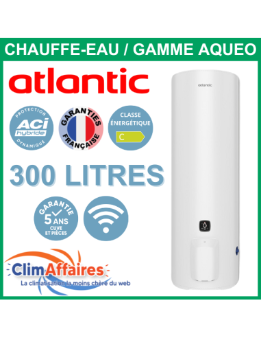 Chauffe Eau Électrique Atlantic SPLIT AQUEO CONNECTÉ WIFI Vertical sur Socle 300 Litres - 154431