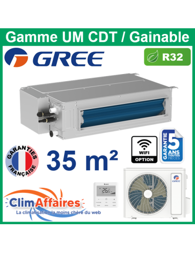 GREE Climatiseur Monosplit Gainable - UM CDT12 - 3NGR0771 + 3NGR0772 (3.5 kW)