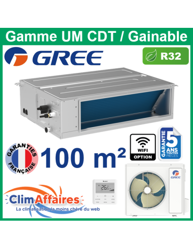 GREE Climatiseur Monosplit Gainable - UM CDT36 - 3NGR0581 + 3NGR0582 (10.5 kW) - R32