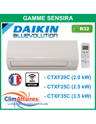 Daikin Climatiseur Multisplit Inverter - SENSIRA BLUEVOLUTION - R32 - CTXF20C (2.0 kW) / CTXF25C (2.5 kW) / CTXF35C (3.5 kW)