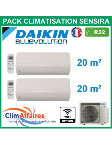 Daikin Climatisation Bisplit - SENSIRA BLUEVOLUTION - R32 - 2MXF40A + 2 x CTXF20C (4.0 kW)