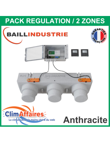 Baillindustrie - Pack Régulation Gainable Universel Baillzoning 2 ZONES - PLXS - PACK REGUL XS 2Z TA
