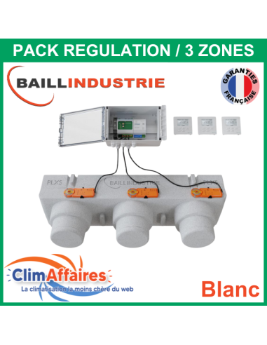 Baillindustrie - Pack Régulation Gainable Universel Baillzoning 3 ZONES - PLXS - PACK REGUL XS 3Z TB