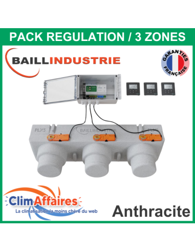Baillindustrie - Pack Régulation Gainable Universel Baillzoning 3 ZONES - PLXS - PACK REGUL XS 3Z TA