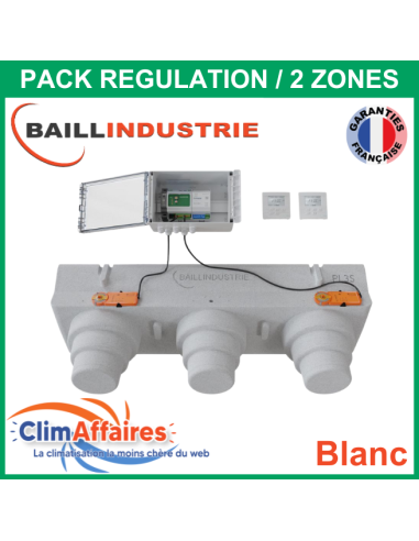 Baillindustrie - Pack Régulation Gainable Universel Baillzoning 2 ZONES - PL3S - PACK REGUL 2Z TB (Blanc)