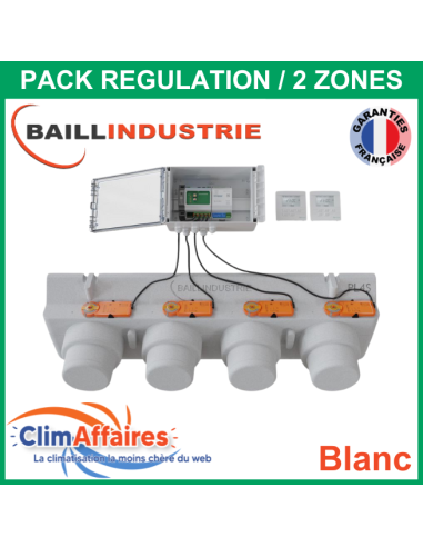 Baillindustrie - Pack Régulation Gainable Universel Baillzoning 2 ZONES - PL4S - PACK REGUL 2Z - 4M TB (Blanc)