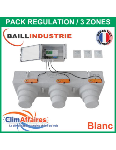 Baillindustrie - Pack Régulation Gainable Universel Baillzoning 3 ZONES - PL3S - PACK REGUL 3Z TB (Blanc)
