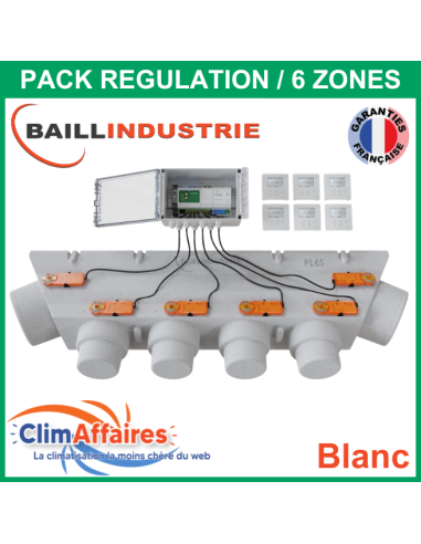 Baillindustrie - Pack Régulation Gainable Universel Baillzoning 6 ZONES - PL6S - PACK REGUL 6Z TB (Blanc)