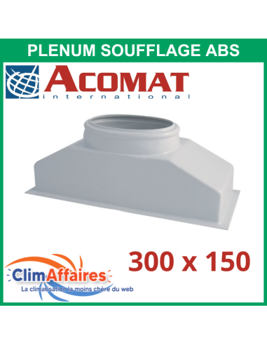 Acomat - Plénum ABS pour grille de soufflage double déflexion - 300 X 150 mm