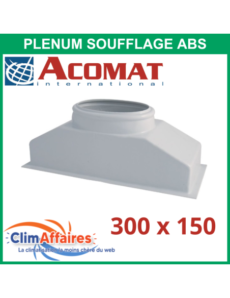 Acomat - Plénum ABS pour grille de soufflage double déflexion - 300 X 150 mm