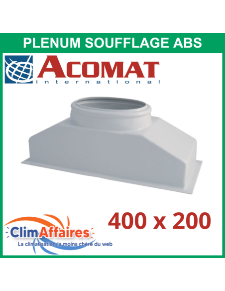 Acomat - Plénum ABS pour grille de soufflage double déflexion - 400 X 200 mm