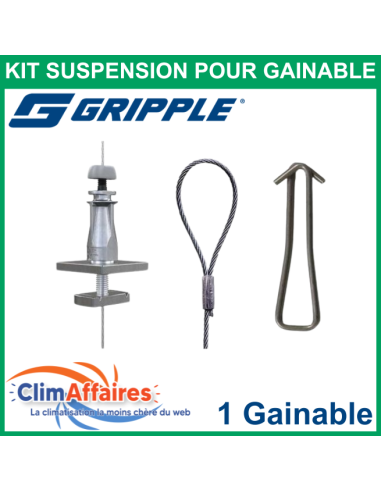 Gripple - Kit de suspension par câble UNIGRIP - Installation suspension 1 gainable - KITCLIM4