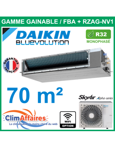 Daikin Climatiseur Monosplit Gainable SkyAir Haute Pression - R32 - FBA71A9 + RZAG71NV1 (6.8 kW)