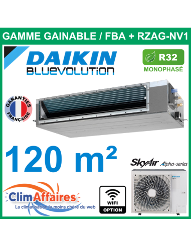 Daikin Climatiseur Monosplit Gainable SkyAir Haute Pression - R32 - FBA125A + RZAG125NV1 (12.1 kW)