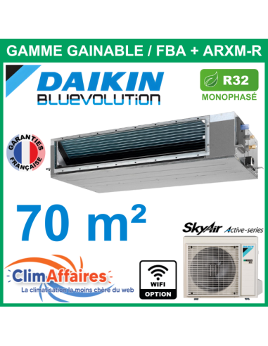 Daikin Climatiseur Monosplit Gainable Standard Haute Pression - R32 - FBA71A9 + ARXM71R (6.8 kW)