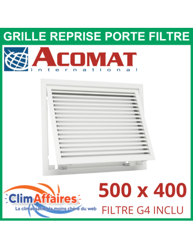 Grille de reprise porte filtre - 500x400 mm