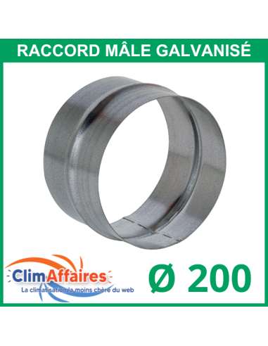 Raccord mâle galvanisé pour raccordement de gaines (Diamètre 200 mm)