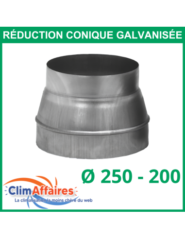 Réduction conique galvanisée - Taille : 250 - 200 mm