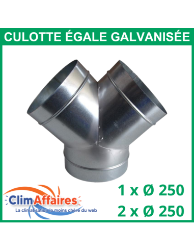 Culotte égale Arrivée : Ø 250 mm / Sortie : Ø 250 mm