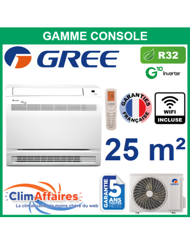 GREE Climatisation Inverter - R32 - CONSOLE 9 - 3NGR2191 + 3NGR2192 (2.7 kW)