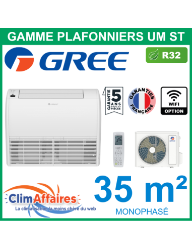 GREE Climatiseur Monosplit Plafonnier - UM ST 12 - 3NGR0616 + 3NGR0772 (3.5 kW)