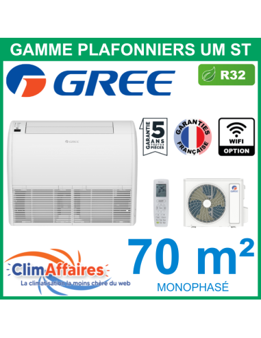 GREE Climatiseur Monosplit Plafonnier - UM ST 24 - 3NGR0626 + 3NGR0572 (7.1 kW)