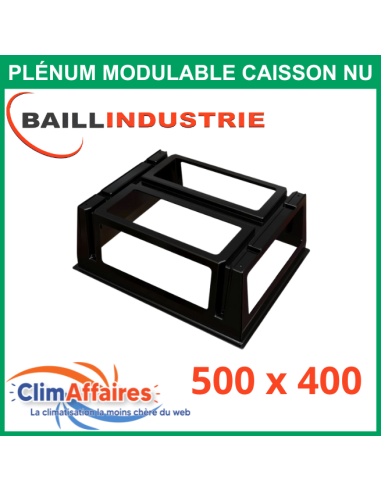 Caisson nu pour plénum modulable soufflage / reprise pour gainable 500x400 mm - CAM500X400