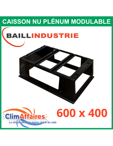 Caisson nu pour plénum modulable soufflage / reprise pour gainable 600X400 mm - CAM600X400