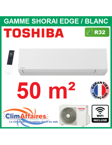 Toshiba Climatiseur Monosplit Mural Inverter - SHORAI EDGE Blanc - R32 - RAS-B18G3KVSG-E + RAS-18J2AVSG-E1 + wifi (5.0 kW)