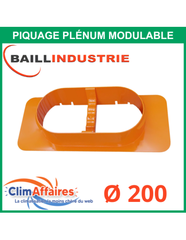 Piquage diamètre 200 mm pour plénum modulable - PIM200 (Ø 200 mm)