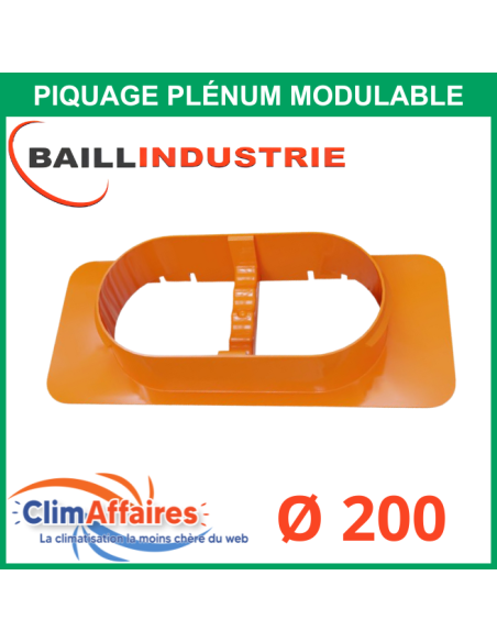 Baillindustrie Piquage diamètre 200 mm pour plénum modulable - PIM200