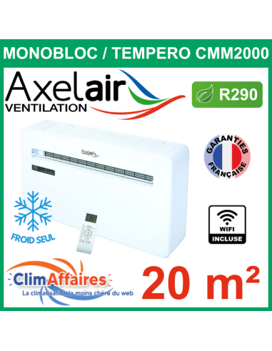 Axelair - Climatisation Monobloc Froid Seul - R290 - CMM2000 + WIFI (2.35 kW)