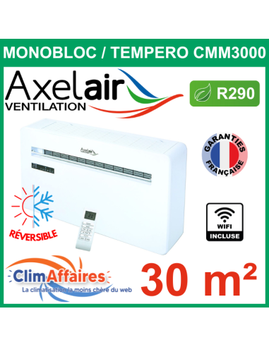 Axelair - Climatisation Monobloc Froid Réversible - R290 - CMM3000 + WIFI (2.93 kW)