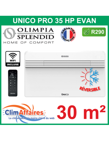 Olimpia Splendid - Climatisation Monobloc Réversible - R32 - UNICO PRO 35 HP EVAN + WIFI - 02239 (3.1 kW)