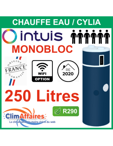 Chauffe Eau Thermodynamique INTUIS / AUER - CYLIA MONOBLOC - R290 - Vertical sur Socle - 250 Litres - 353601