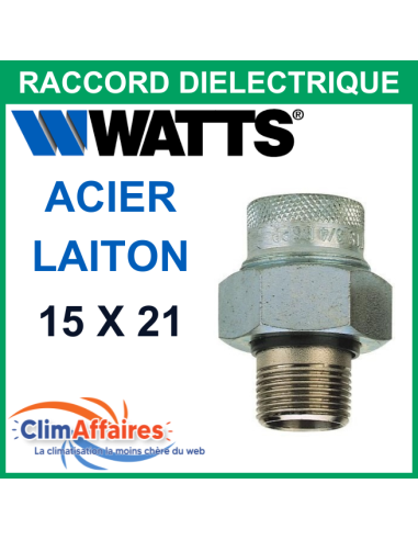 Raccord Isolant Diélectrique MF pour chauffe-eau électrique - WATTS - Acier / Laiton - 15x21 - 119011