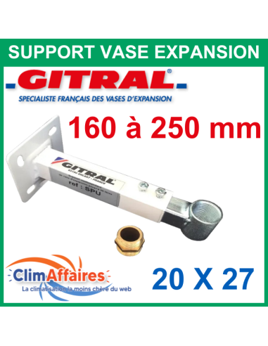 Support pour Vase d'Expansion eau Sanitaire - GITRAL - SPU - Potence Télescopique - 5 à 35 litres