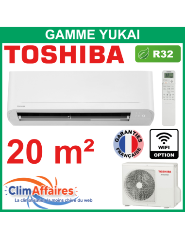 Toshiba Climatisation Mural Inverter - YUKAI - R32 - RAS-B07E2KVG-E + RAS-07E2AVG-E (2.0 kW)